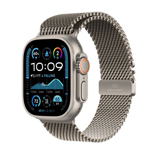 Apple Watch Ultra 2 GPS + Cellular 49mm Natural Titanium - Natural Titanium Milanese Loop - Small