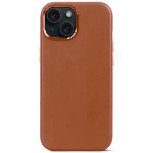 DECODED Leather Case w/MagSafe + Wallet for iPhone 15 - Tan