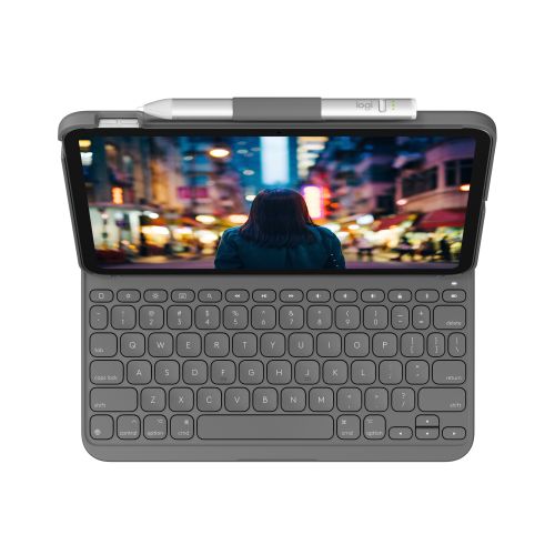 Logitech Slim Folio Keyboard (UK) for iPad (7th, 8th, & 9th Gen) - Graphite