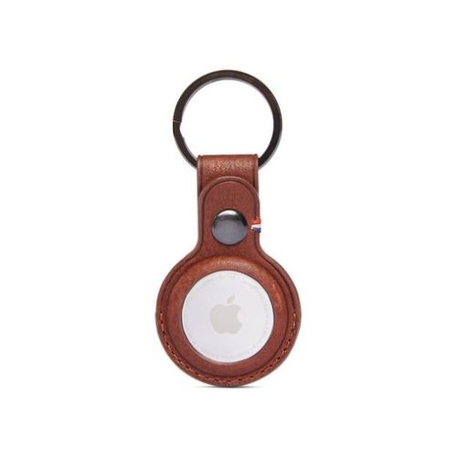 Decoded Leather Keychain for Airtag - Cinnamon Brown