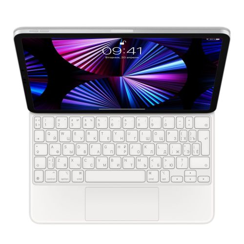 Apple iPad Air 10.9"/11"(2024)/Pro 11" (2018/20/21/22) Magic Keyboard White - Russian