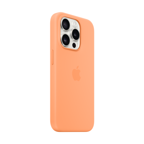 Apple iPhone 15 Pro Silicone Case w/MagSafe - Orange Sorbet