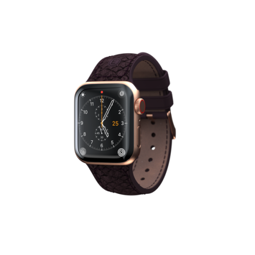 Njord Salmon Leather Strap for Apple Watch (40/41mm) - Aubergine