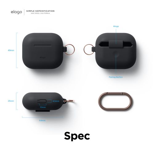 Elago AirPods 3 Hang Silicon Case Black