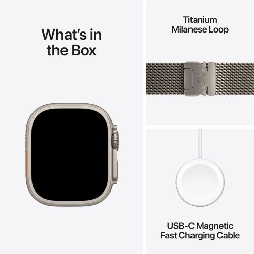 Apple Watch Ultra 2 GPS + Cellular 49mm Natural Titanium - Natural Titanium Milanese Loop - Small